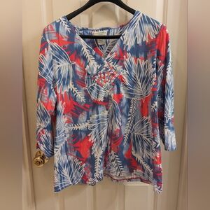 Women's V-Neck 1/2 Sleeve Top , Size 1X